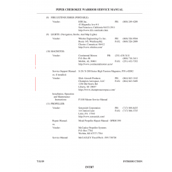 Master Service Manual F1100 for Piper PA-28-161 Aircraft
