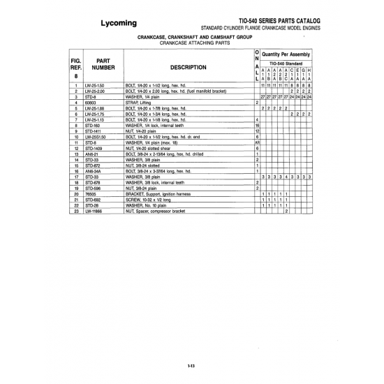 Aviation Part (STD-692) — Parks Aircraft Inc Arrow