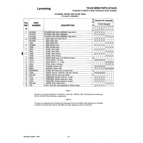 Aviation Part (LW-13533) — Parks Aircraft Inc Arrow