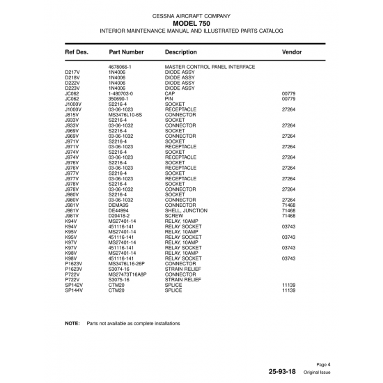 Aviation Part (S3075-16) — Cessna 750 Aviation Part (S3075-16) — Cessna 750