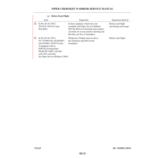 Aviation Part (III-31) — Piper PA-28-161 Aviation Part (III-31) — Piper PA-28-161