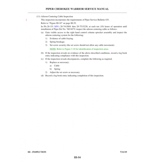 Aviation Part (III-54) — Piper PA-28-161
