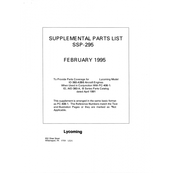 Aviation Part (SSP-295) Aviation Part (SSP-295)