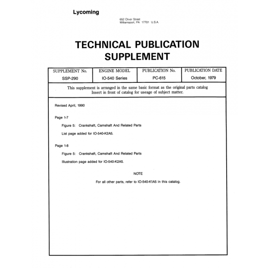 Aviation Part (SSP-290) Aviation Part (SSP-290)