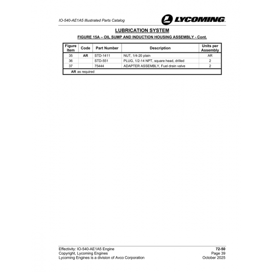 Adapter Assembly, Fuel drain valve (75444)