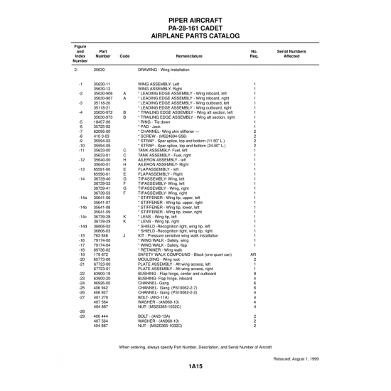 Aviation Part (35630-12) — Piper PA-28-161 Aviation Part (35630-12) — Piper PA-28-161