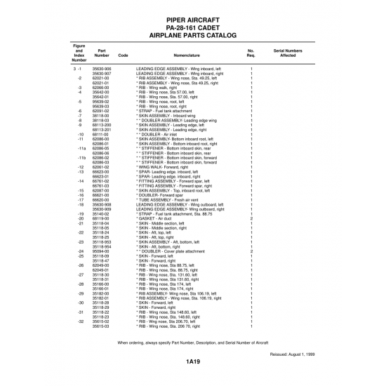 Aviation Part (35118-954) — Piper PA-28-161