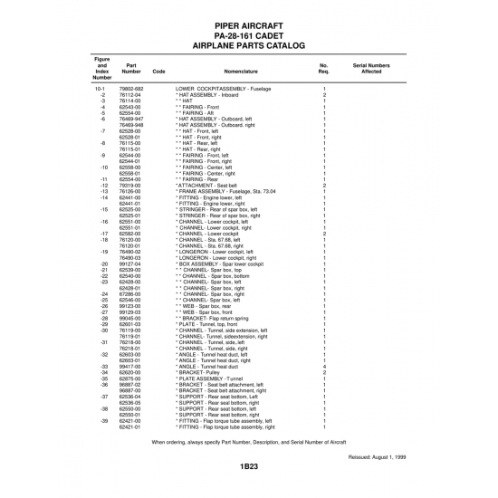Aviation Part (99127-04) — Piper PA-28-161 Aviation Part (99127-04) — Piper PA-28-161