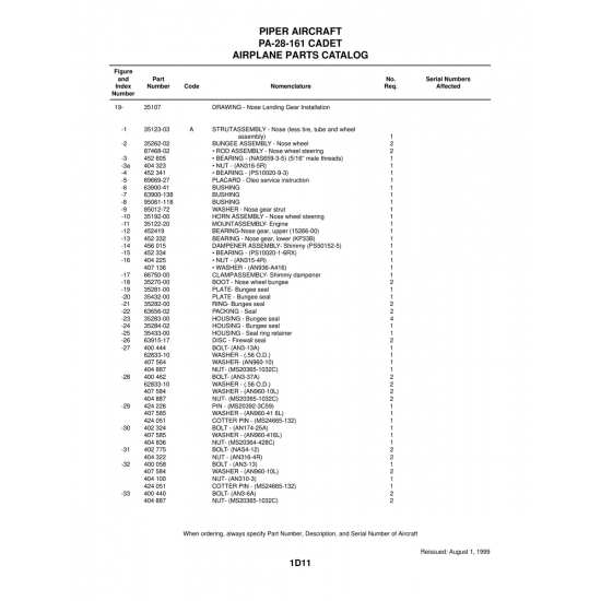 Aviation Part (69669-27) — Piper PA-28-161 Warrior