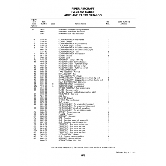 Aviation Part (99818-02) — Piper PA-28-161 Aviation Part (99818-02) — Piper PA-28-161