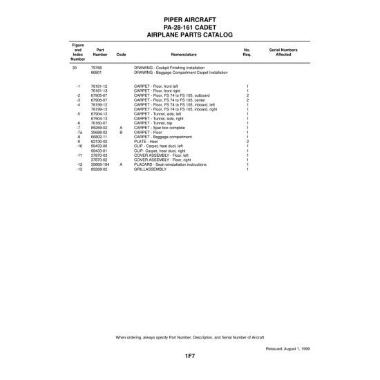 Aviation Part (89269-02) — Piper PA-28-161 Aviation Part (89269-02) — Piper PA-28-161