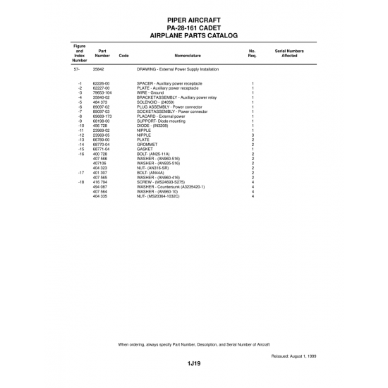 Aviation Part (79653-104) — Piper PA-28-161 Aviation Part (79653-104) — Piper PA-28-161