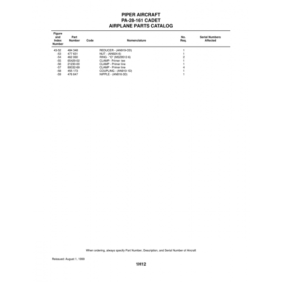 Aviation Part (21230-00) — Piper PA-28-161 Aviation Part (21230-00) — Piper PA-28-161