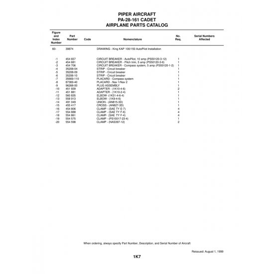 Aviation Part (96268-00) — Piper PA-28-161 Aviation Part (96268-00) — Piper PA-28-161