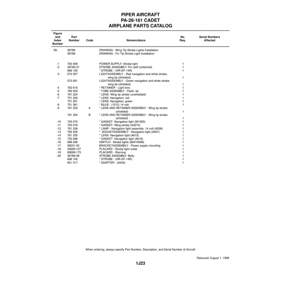 Aviation Part (99031-00) — Piper PA-28-161 Aviation Part (99031-00) — Piper PA-28-161