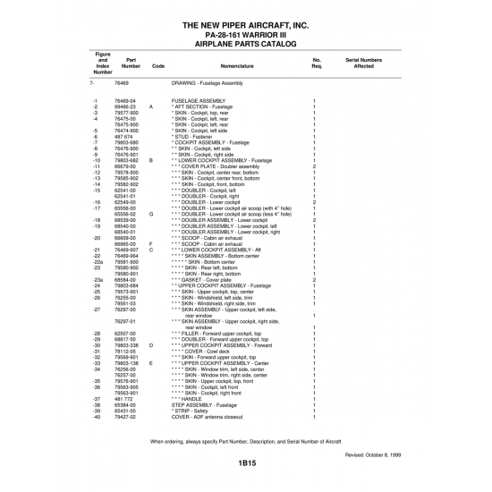 Aviation Part (66965-00) — Piper PA-28-161 Warrior Aviation Part (66965-00) — Piper PA-28-161 Warrior
