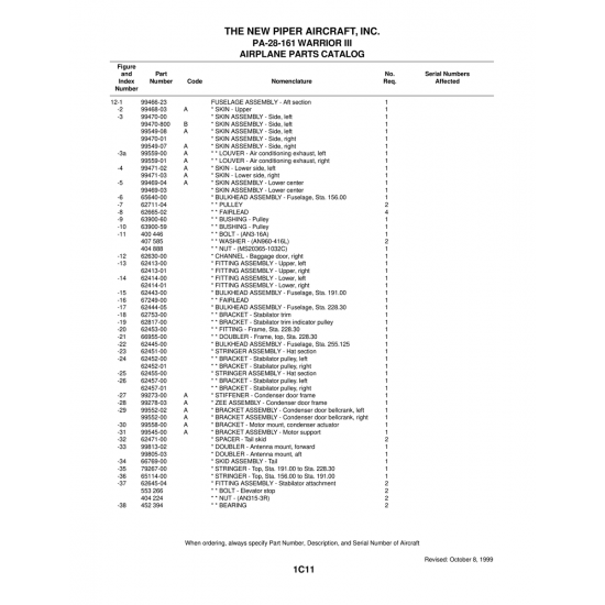 Aviation Part (99470-800) — Piper PA-28-161 Warrior