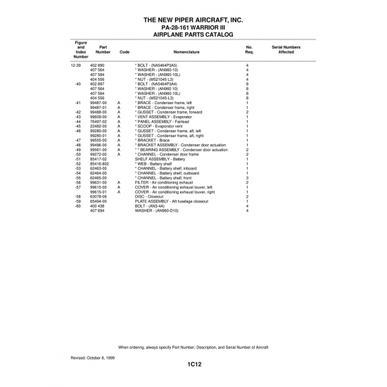 Aviation Part (85417-02) — Piper PA-28-161 Warrior Aviation Part (85417-02) — Piper PA-28-161 Warrior