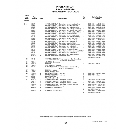 Aviation Part (82695-89) — Piper PA-28-236 Dakota Aviation Part (82695-89) — Piper PA-28-236 Dakota