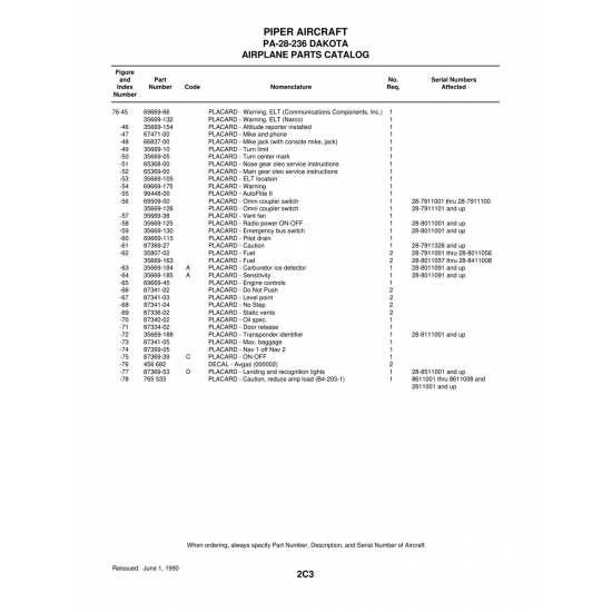 Aviation Part (87336-02) — Piper PA-28-236 Dakota