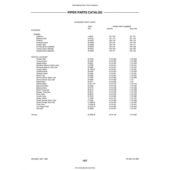 Aviation Part (Y-6100-R) — Piper PA-28 Cherokee Aviation Part (Y-6100-R) — Piper PA-28 Cherokee