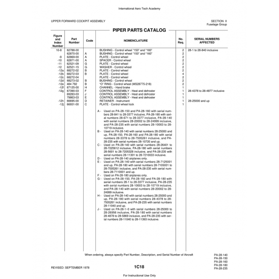 Aviation Part (66695-00) — Piper PA-28 Cherokee Aviation Part (66695-00) — Piper PA-28 Cherokee