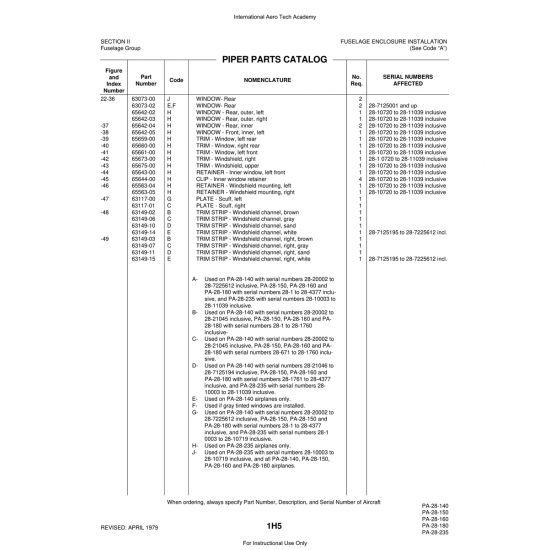 Aviation Part (63149-02) — Piper PA-28 Cherokee Aviation Part (63149-02) — Piper PA-28 Cherokee