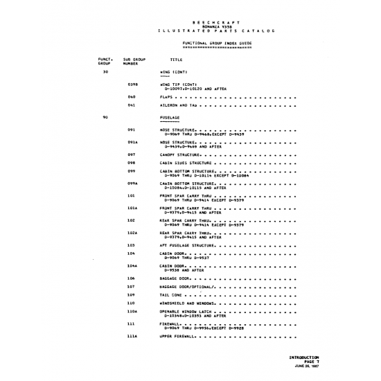 Aviation Part (0-99t8) — Beechcraft V35 Aviation Part (0-99t8) — Beechcraft V35