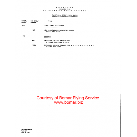 Aviation Part (0-9787) — Beechcraft V35 Aviation Part (0-9787) — Beechcraft V35