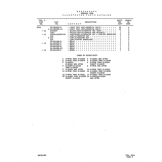 Aviation Part (35-324486-3) — Beechcraft V35 Aviation Part (35-324486-3) — Beechcraft V35