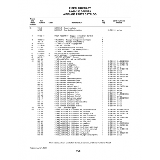 Aviation Part (21176-00) — Piper PA-28 Cherokee