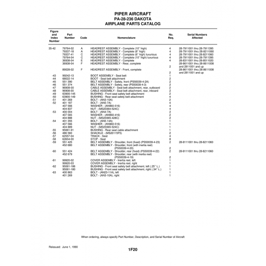 Aviation Part (36938-04) — Piper PA-28-161 Warrior Aviation Part (36938-04) — Piper PA-28-161 Warrior