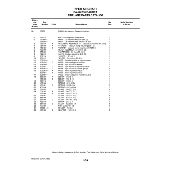 Aviation Part (63913-64) — Piper PA-28 Cherokee Aviation Part (63913-64) — Piper PA-28 Cherokee