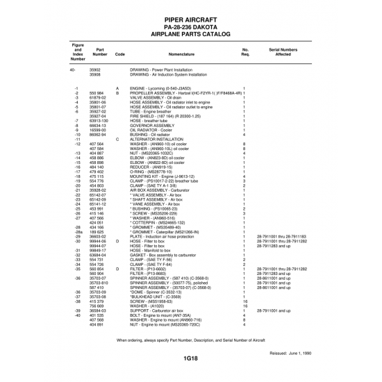 Aviation Part (35927-04) — Piper PA-28-236 Dakota Aviation Part (35927-04) — Piper PA-28-236 Dakota
