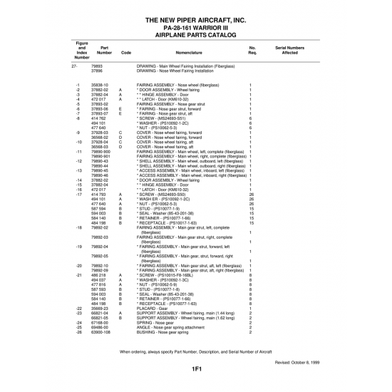Aviation Part (37928-03) — Piper PA-28-161 Warrior Aviation Part (37928-03) — Piper PA-28-161 Warrior