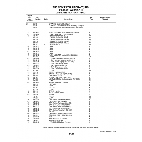 Aviation Part (35207-00) — Piper PA-28-161 Warrior Aviation Part (35207-00) — Piper PA-28-161 Warrior