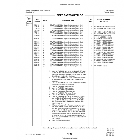 Aviation Part (28-71) — Piper PA-28 Cherokee