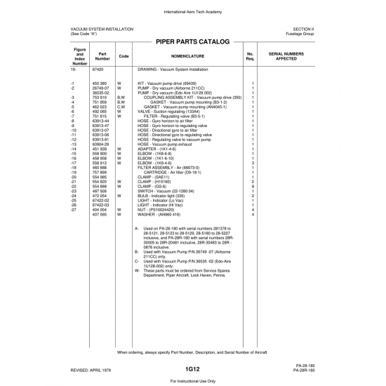 Aviation Part (63913-06) — Piper PA-28 Cherokee Aviation Part (63913-06) — Piper PA-28 Cherokee