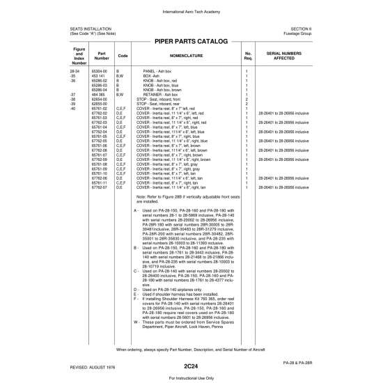 Aviation Part (67762-03) — Piper PA-28 Cherokee Aviation Part (67762-03) — Piper PA-28 Cherokee
