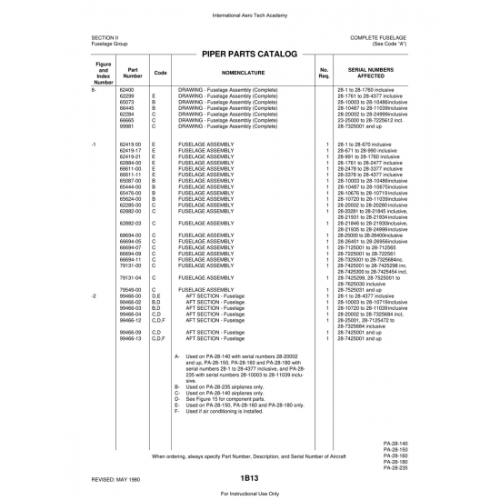 Aviation Part (99466-12) — Piper PA-28 Cherokee Aviation Part (99466-12) — Piper PA-28 Cherokee