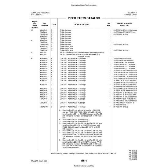 Aviation Part (66694-12) — Piper PA-28 Cherokee Aviation Part (66694-12) — Piper PA-28 Cherokee