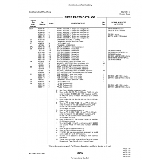 Aviation Part (63600-28) — Piper PA-28 Cherokee Aviation Part (63600-28) — Piper PA-28 Cherokee