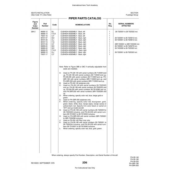 Aviation Part (96806-23) — Piper PA-28 Cherokee Aviation Part (96806-23) — Piper PA-28 Cherokee
