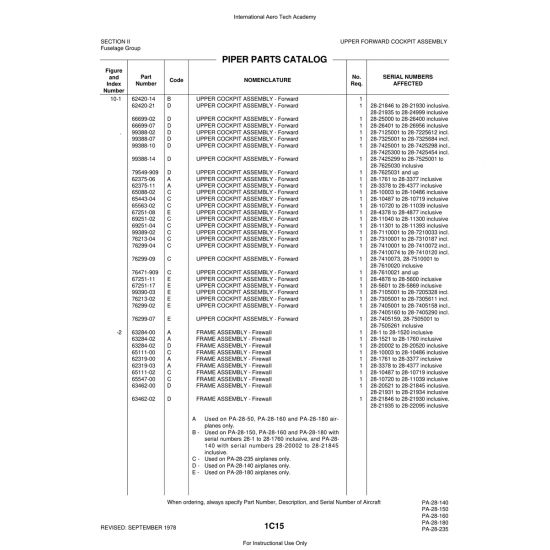 Aviation Part (63462-02) — Piper PA-28 Cherokee