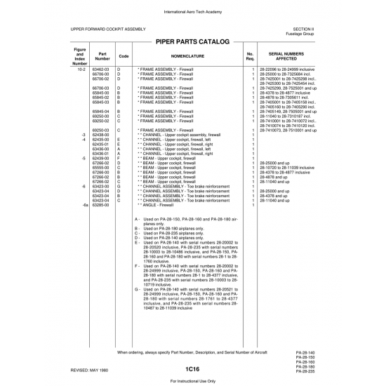 Aviation Part (63462-03) — Piper PA-28 Cherokee Aviation Part (63462-03) — Piper PA-28 Cherokee