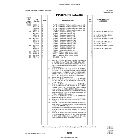 Aviation Part (63275-00) — Piper PA-28 Cherokee