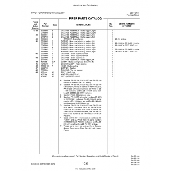 Aviation Part (62648-00) — Piper PA-28 Cherokee