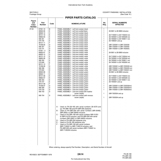 Aviation Part (76186-06) — Piper PA-28 Cherokee Aviation Part (76186-06) — Piper PA-28 Cherokee