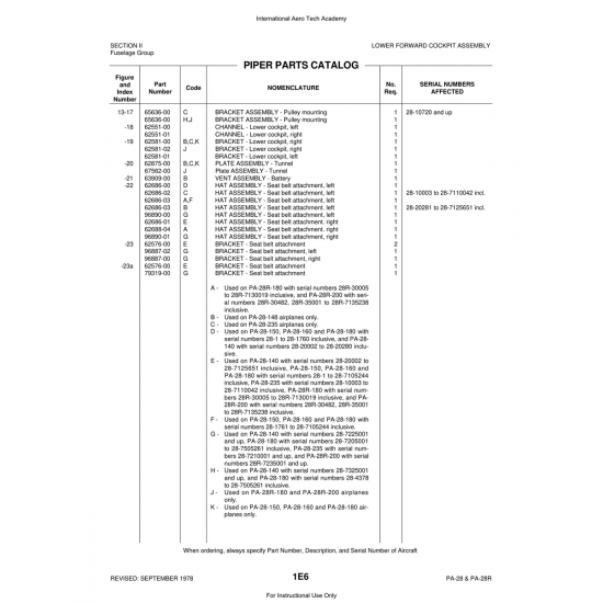 Aviation Part (62688-04) — Piper PA-28 Cherokee Aviation Part (62688-04) — Piper PA-28 Cherokee