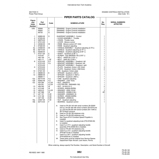 Aviation Part (24357-00) — Piper PA-28 Cherokee Aviation Part (24357-00) — Piper PA-28 Cherokee